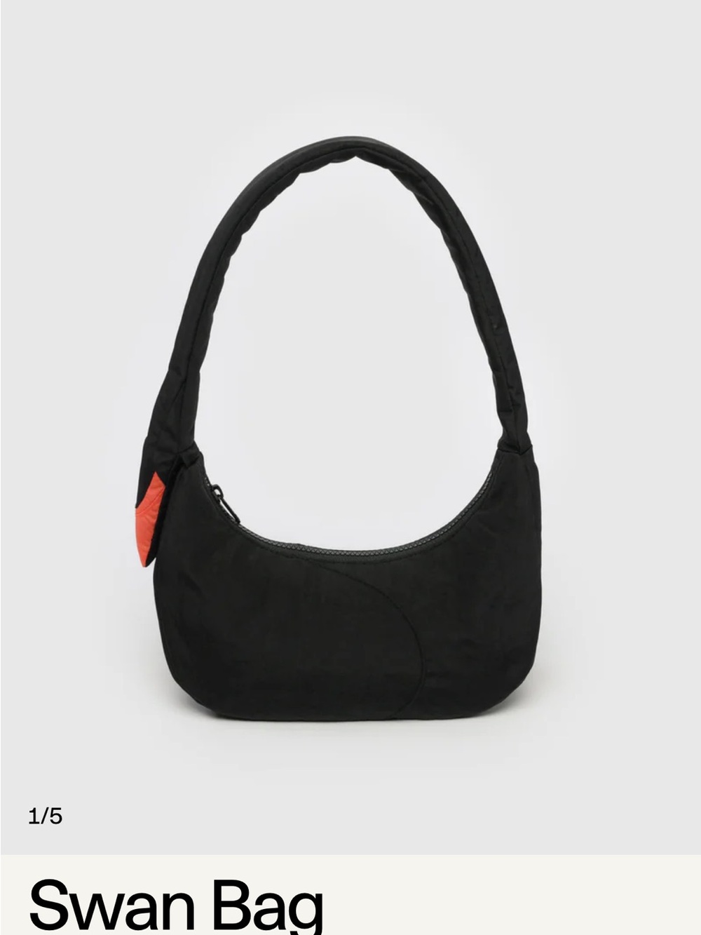 Swan Bag — Black Shoulder Bag with Orange Accent
